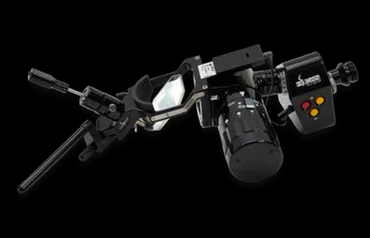 DEKA SmartXide² ENT CO₂ articulated arm carrying the EasySpot Hybrid micromanipulator and HiScan Surgical scanner