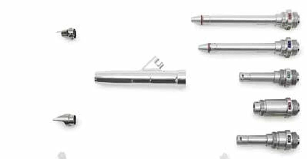 DEKA SmartXide² ENT CO₂ handpieces with interchangeable focusing lenses, spacers and tips
