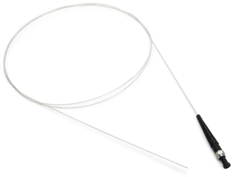 DEKA SmartXide² TRIO CO₂ hollow fiber, the flexible laser delivery line coiled beside its connector